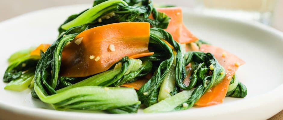 Stir-fried pak choi with carrots