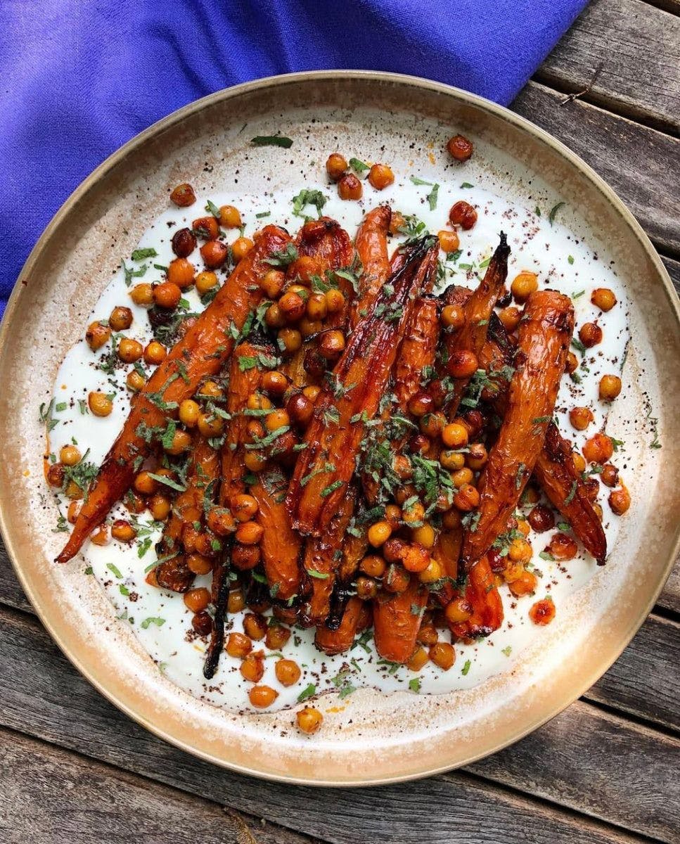 Honey Harissa Carrots With Whipped Feta