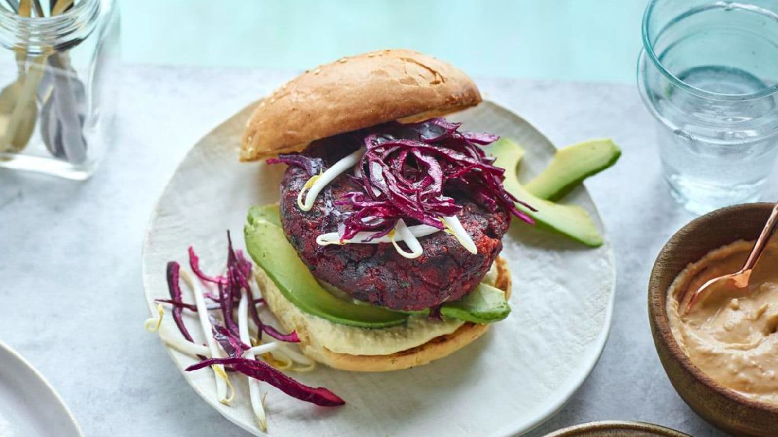 Beetroot Burger with Homemade Fries